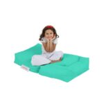 Πουφ Single Seat Turquoise αδιάβροχο ύφασμα 65x40x50cm ed8121 - Image 2