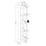 Βιβλιοθήκη Simge άσπρο μελαμίνη 40x23x160εκ ed8123 - Image 2