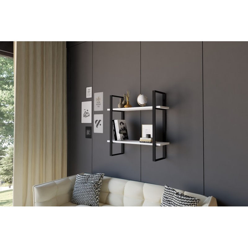 8128_0-800x800 Ράφι τοίχου Buba άσπρη μελαμίνη 70x22cm ed8128 - Image 1