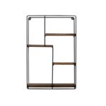 Ραφιέρα Lotus καρυδί μαύρο μελαμίνη μεταλλικό πλαίσιο 60x40x15εκ ed8129 - Image 4