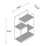 Ραφιέρα Lotus καρυδί μαύρο μελαμίνη μεταλλικό πλαίσιο 60x40x15εκ ed8129 - Image 2