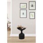 Βοηθητικό μεταλλικό τραπεζάκι Corti μαύρο χρώμα 42x46cm ed8133