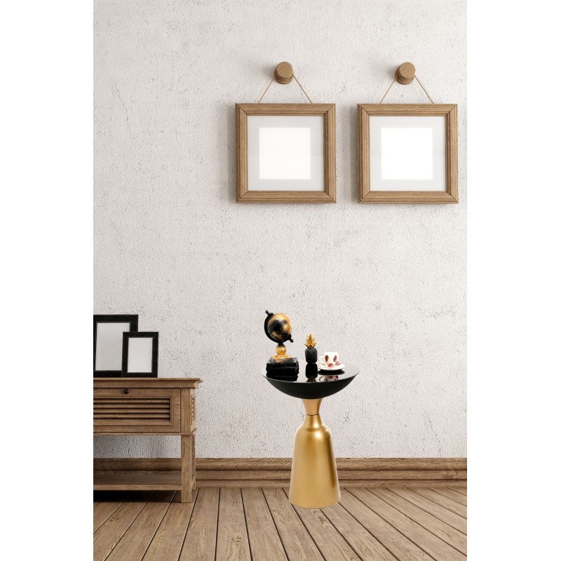 8134_0-800x800 Βοηθητικό μεταλλικό τραπεζάκι Corti χρυσό μαύρο χρώμα 42x56cm ed8134 - Image 1