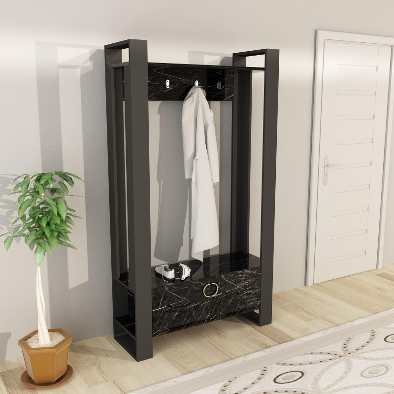 813_0-800x800 Έπιπλο εισόδου Alvina ανθρακί μελαμίνη 100x35x180εκ ed813 - Image 1