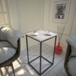 Βοηθητικό τραπέζι Pure Sea Oak μελαμίνη μεταλλικά πόδια 35x62cm ed8140