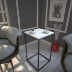 Βοηθητικό τραπέζι Pure άσπρη μελαμίνη μεταλλικά πόδια 35x62cm ed8141