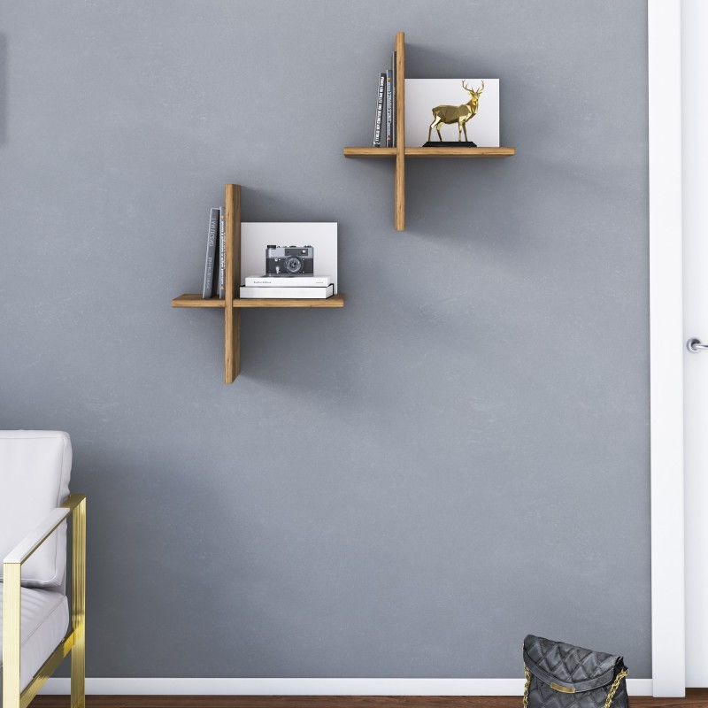 8142_0-800x800 Ράφι τοίχου Brick Oak μελαμίνη 39x22x45cm ed8142 - Image 1