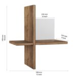 Ράφι τοίχου Brick Oak μελαμίνη 39x22x45cm ed8142 - Image 3