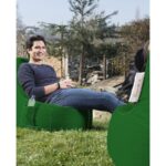 Πολυθρόνα πουφ EVA Sport πράσινο 70x80x35cm ed8144 - Image 3