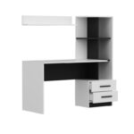 Γραφείο βιβλιοθήκη Alaska White μοριοσανίδα 120x60x74cm ed817 - Image 4