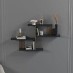 Ραφιέρα Sitil ανθρακί καρυδί μελαμίνη 122x20x64εκ ed8181