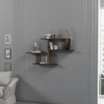 Ραφιέρα Sitil ανθρακί καρυδί μελαμίνη 122x20x64εκ ed8181 - Image 4