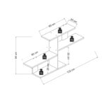 Ραφιέρα Sitil ανθρακί καρυδί μελαμίνη 122x20x64εκ ed8181 - Image 2