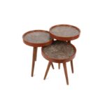 Σετ τραπεζιών σαλονιού Bella καρυδί χρώμα 39x39x60 5cm ed8187 - Image 5