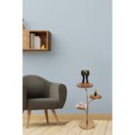 Βοηθητικό τραπέζι Dieci ξύλο καρυδί μέταλλο 35x85cm ed8188