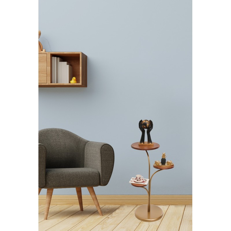 8188_0-800x800 Βοηθητικό τραπέζι Dieci ξύλο καρυδί μέταλλο 35x85cm ed8188 - Image 1