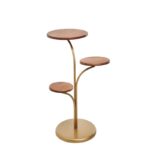 Βοηθητικό τραπέζι Dieci ξύλο καρυδί μέταλλο 35x85cm ed8188 - Image 4