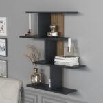 Ράφι τοίχου Karbon ανθρακί μελαμίνη 88x20x89cm ed8198 - Image 5