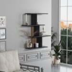 Ράφι τοίχου Karbon ανθρακί μελαμίνη 88x20x89cm ed8198 - Image 4