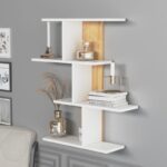 Ράφι τοίχου Karbon άσπρη oak μελαμίνη 88x20x89cm ed8199 - Image 4