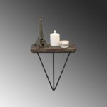 Ραφιέρα Phalaenopsis μαύρο σκούρο καρυδί ξύλο μεταλλικό πλαίσιο 27x15x30εκ ed8201 - Image 4