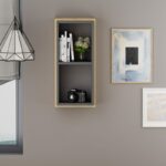 Ράφι τοίχου Zera Sapphire Oak ανθρακί μελαμίνη 35x19 6x72cm ed8208