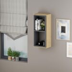 Ράφι τοίχου Zera Sapphire Oak ανθρακί μελαμίνη 35x19 6x72cm ed8208 - Image 5