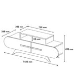 Έπιπλο τηλεόρασης Rose καρυδί κίτρινο 145x36 8x49 8cm ed821 - Image 2