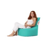 Πουφ Baton αδιάβροχο ύφασμα Turquoise 70x35cm ed8224 - Image 4