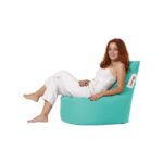 Πουφ Baton αδιάβροχο ύφασμα Turquoise 70x35cm ed8224 - Image 5