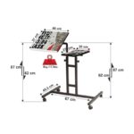 Βοηθητικό τραπέζι σαλονιού τραπέζι laptop Glen άσπρο μαύρο 37x40x87cm ed8230 - Image 3