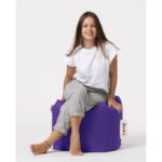 Πουφ Square αδιάβροχο ύφασμα μωβ 45x45cm ed8232 - Image 3