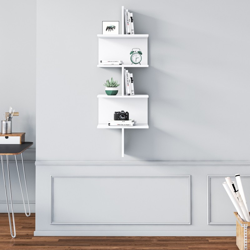 8240_0-800x800 Ράφι τοίχου Otto άσπρη μελαμίνη 45x22x132cm ed8240 - Image 1