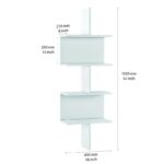 Ράφι τοίχου Otto άσπρη μελαμίνη 45x22x132cm ed8240 - Image 3