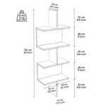 Ράφι τοίχου Otto άσπρη μελαμίνη 45x22x132cm ed8240 - Image 2