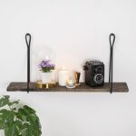 Ραφιέρα Amaryllis σκούρο καρυδί μαύρο ξύλο μεταλλικό πλαίσιο 60x15x27εκ ed8257 - Image 5