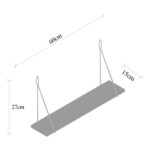 Ραφιέρα Amaryllis σκούρο καρυδί μαύρο ξύλο μεταλλικό πλαίσιο 60x15x27εκ ed8257 - Image 2