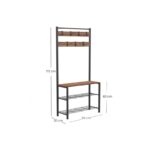 Έπιπλο εισόδου Kia δρυς μελαμίνη μεταλλικό πλαίσιο 86x30x172εκ ed825 - Image 2