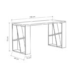 Γραφείο Mantallo λευκό oak χρώμα μελαμίνη 140x60x75cm ed826 - Image 2