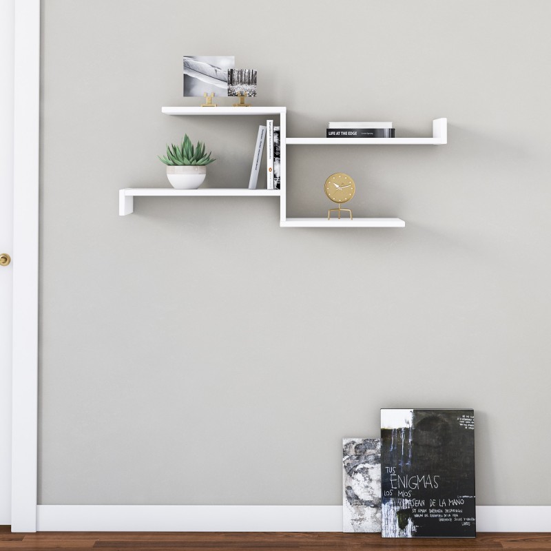 8290_0-800x800 Ράφι τοίχου Derosso άσπρη μελαμίνη 105x22x40cm ed8290 - Image 1