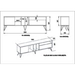 Έπιπλο τηλεόρασης Mistico 180x35 5x58 7cm μελαμίνη μέταλλο ed829 - Image 2
