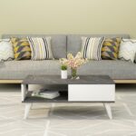 Τραπέζι σαλονιού Seul μαύρο άσπρο μελαμίνη 90x45x40εκ ed8301 - Image 5