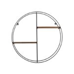 Ραφιέρα Cary καρυδί μαύρο ξύλο μεταλλικό πλαίσιο 60x60x15εκ ed8302 - Image 4