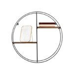 Ραφιέρα Cary καρυδί μαύρο ξύλο μεταλλικό πλαίσιο 60x60x15εκ ed8302 - Image 3