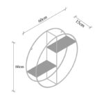 Ραφιέρα Cary καρυδί μαύρο ξύλο μεταλλικό πλαίσιο 60x60x15εκ ed8302 - Image 2