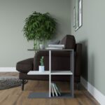 Βοηθητικό τραπεζάκι Hamlet ανθρακί άσπρη μελαμίνη 59 6x29 6x63 2cm ed8312