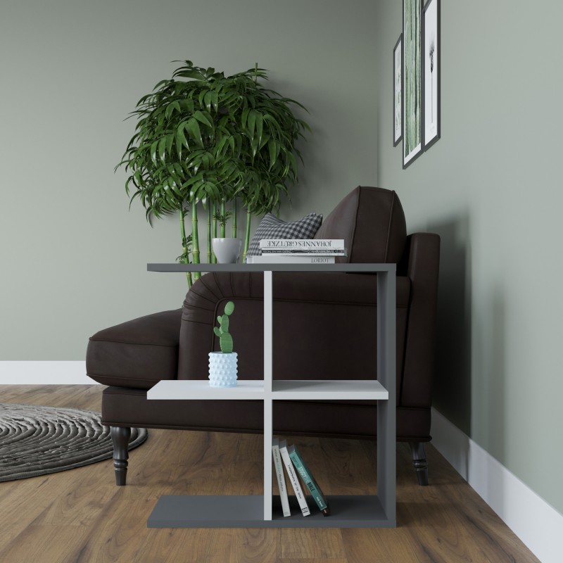 8312_0-800x800 Βοηθητικό τραπεζάκι Hamlet ανθρακί άσπρη μελαμίνη 59 6x29 6x63 2cm ed8312 - Image 1