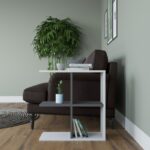 Βοηθητικό τραπεζάκι Hamlet άσπρη ανθρακί μελαμίνη 59 6x29 6x63 2cm ed8313