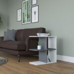 Βοηθητικό τραπεζάκι Hamlet άσπρη ανθρακί μελαμίνη 59 6x29 6x63 2cm ed8313 - Image 4