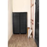 Ντουλάπα Bez μαύρο ύφασμα μεταλλικό πλαίσιο 96x40x146εκ ed8317